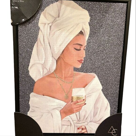 Artisan Collectives Her Morning Routine Glitter Embellished Framed Wall Decor